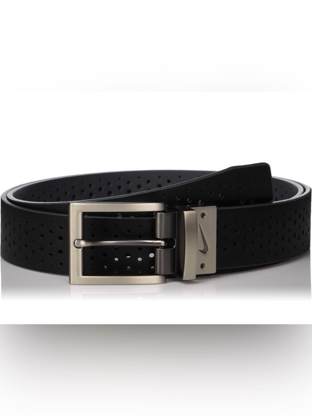 Nike Reversible Black/White Belt with Silver Buckle